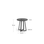 TELLA Round table terrazzo black and steel legs Ø 70 cm
