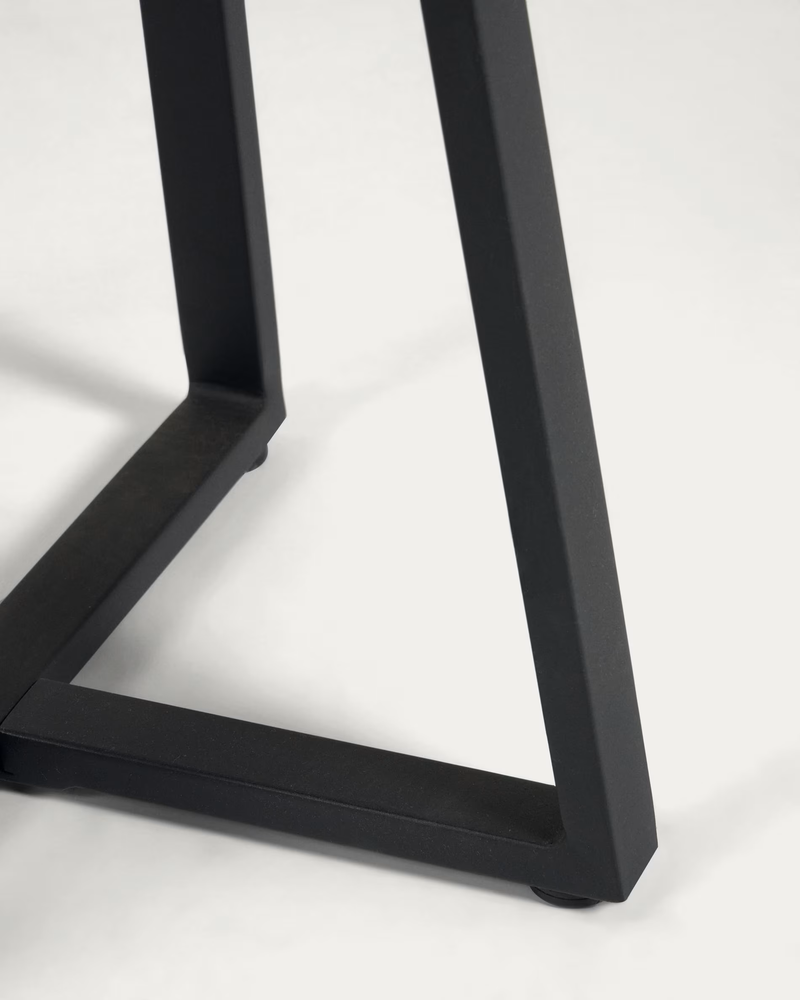 TELLA Round table terrazzo black and steel legs Ø 70 cm