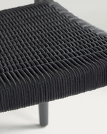 NINA Složiva stolica od punog drva akacije s crnom završnom obradom i crnim sjedalom od užeta