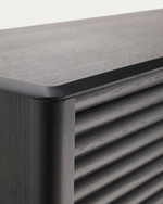 LENON Sideboard 3 doors and 3 drawers solid wood and black oak veneer