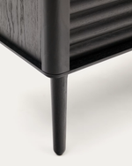 LENON Sideboard 3 doors and 3 drawers solid wood and black oak veneer