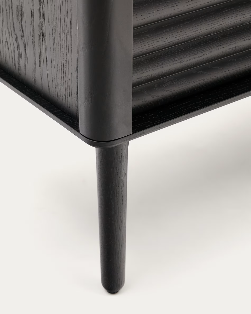 LENON Sideboard 3 doors and 3 drawers solid wood and black oak veneer