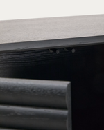 LENON Sideboard 3 doors and 3 drawers solid wood and black oak veneer