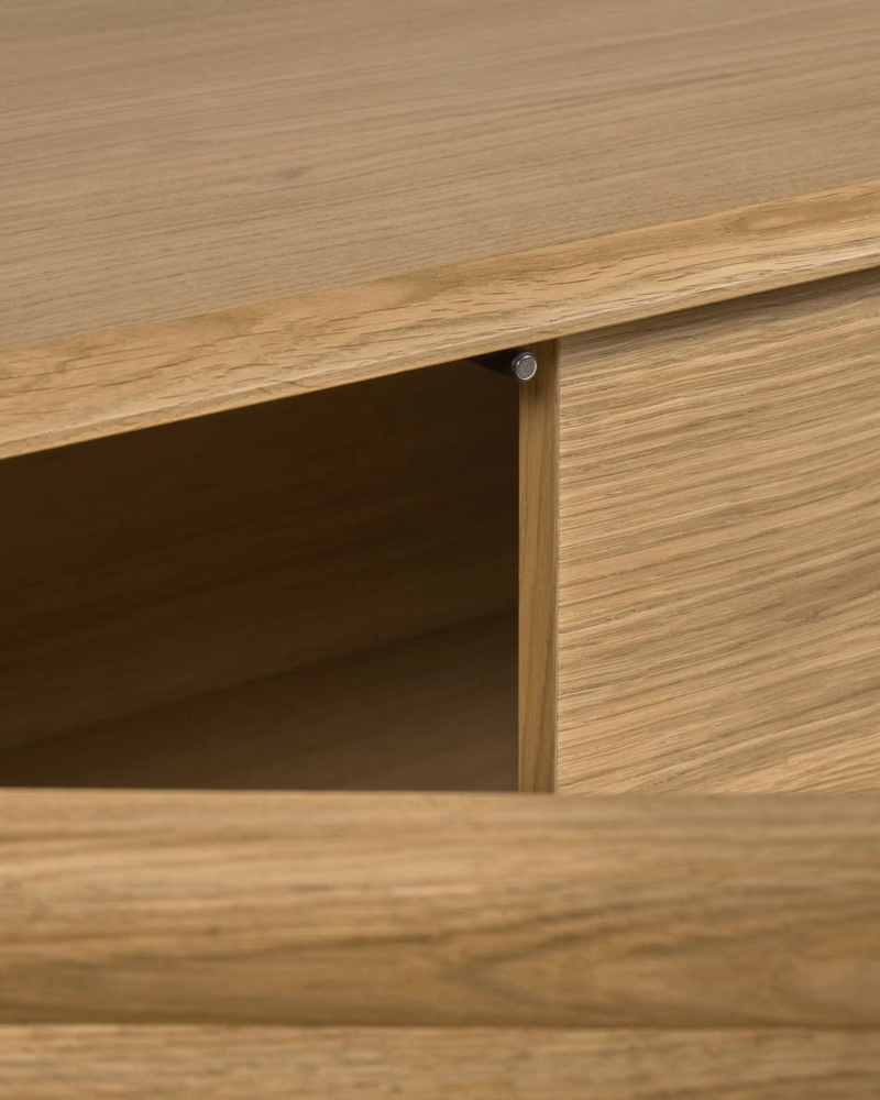 LENON Oak wood and veneer sideboard with 3 doors & 3 drawers