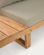 FLAVIINA 5 seater solid acacia wood corner sofa set with table