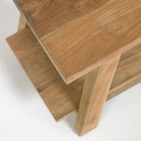 SAFARA Solid recycled teak footstool, 50 x 32 cm