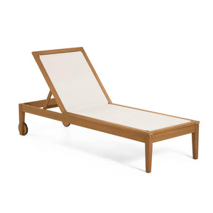 CATERIN Solid eucalyptus wood outdoor sun lounger