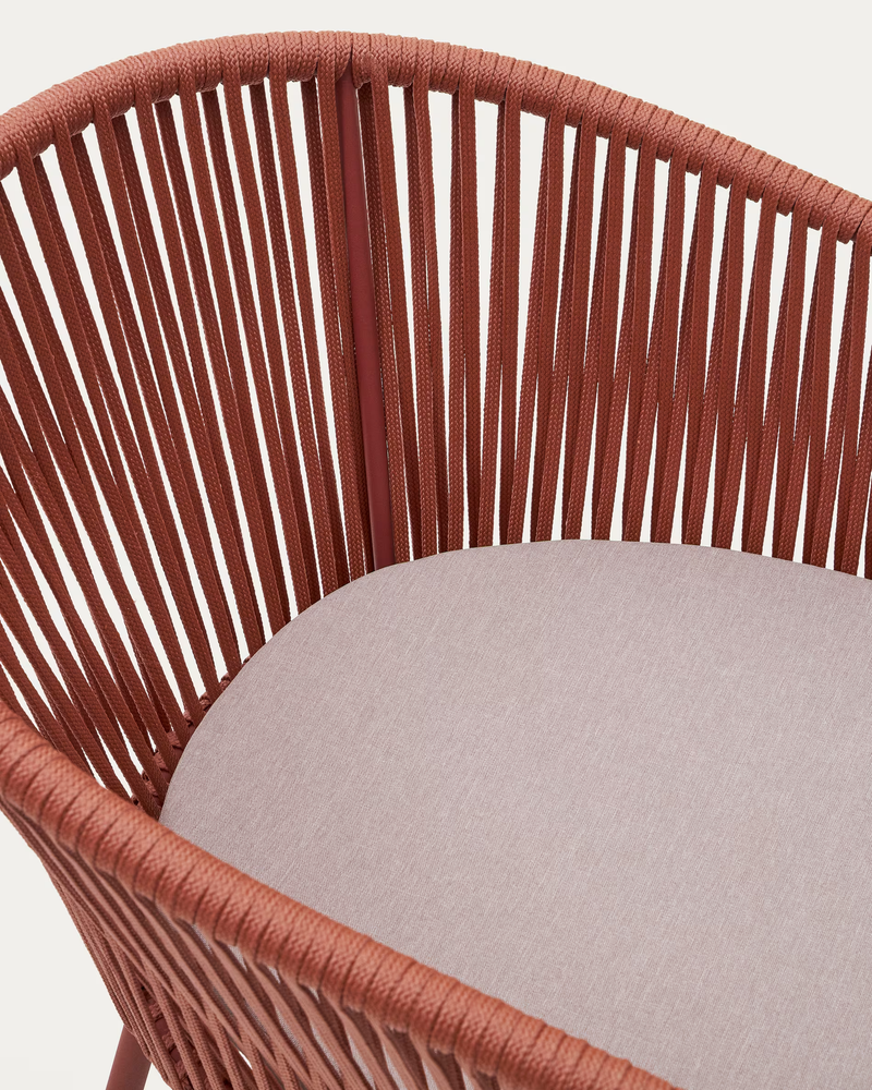 YANET Terracotta stolica od konopa s nogama od galviziranog čelika