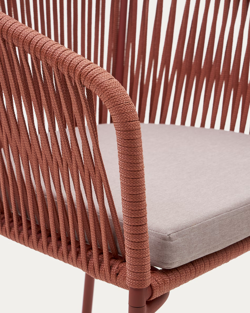 YANET Terracotta stolica od konopa s nogama od galviziranog čelika