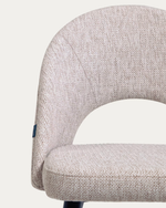 MAEL Beige chair with steel legs with black finish