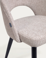 MAEL Beige chair with steel legs with black finish