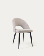 MAEL Beige chair with steel legs with black finish