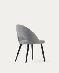 MAEL Grey chair with steel legs with black finish