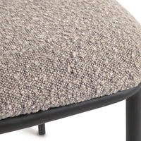 CISELIA Chair with light grey shearling and black metal