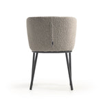 CISELIA Chair with light grey shearling and black metal