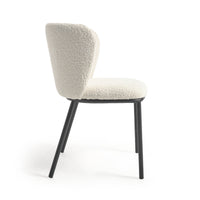 CISELIA Chair with white fleece and black metal