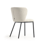 CISELIA Chair with white fleece and black metal