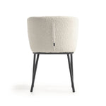 CISELIA Chair with white fleece and black metal