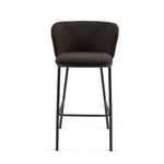 CISELIA Stool with black shearling and black metal