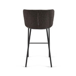 CISELIA Stool with black shearling and black metal