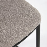 CISELIA Stool with light grey shearling and black metal