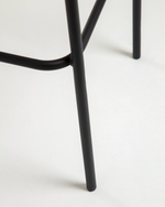 LAMBTON Stackable stool in black rope and black finish steel, 74 cm