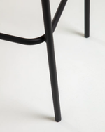 LAMBTON Stackable stool in brown rope and black finish steel, 74 cm