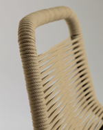 LAMBTON Stackable stool in brown rope and black finish steel, 62 cm