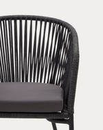 YANET Crna stolica od užeta s nogama od galviziranog čelika