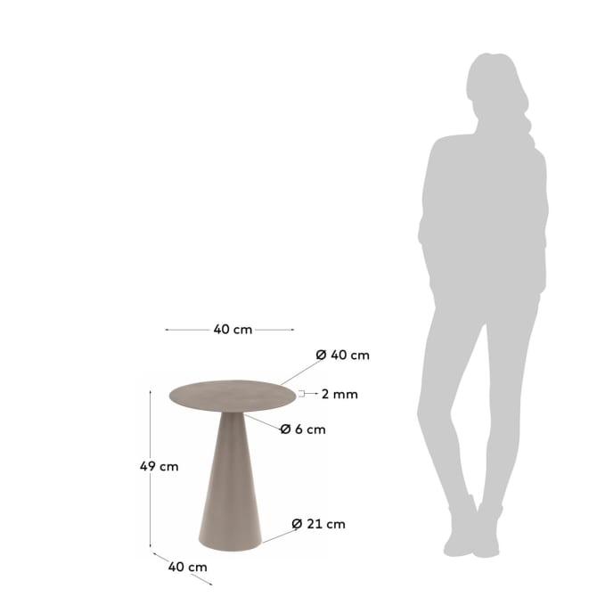 SHIREL Pomoćni stolić u zelenoj boj, Ø 40 cm 