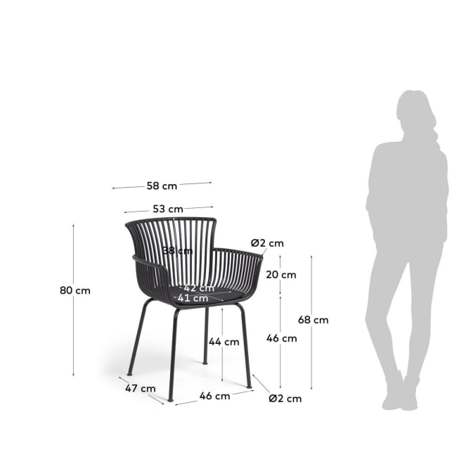 SURPIKA Outdoor chair in black