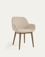 KONNA chair with solid ash wood legs in a dark finish
