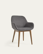 KONNA chair with solid ash wood legs in a dark finish
