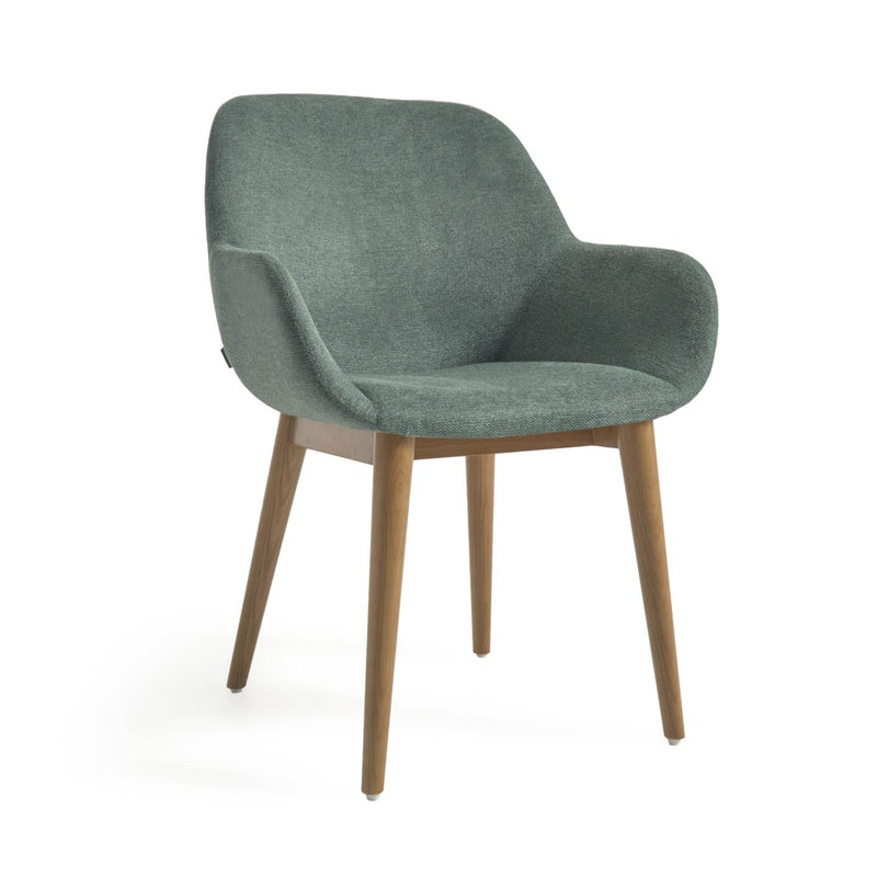 KONNA chair with solid ash wood legs in a dark finish