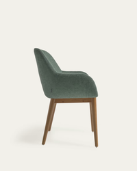 KONNA chair with solid ash wood legs in a dark finish