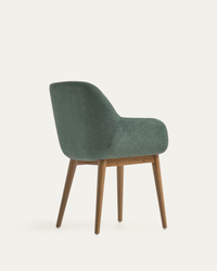 KONNA chair with solid ash wood legs in a dark finish