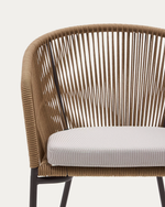 YANET Beige rope chair with galvanised steel legs