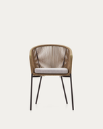 YANET Beige rope chair with galvanised steel legs