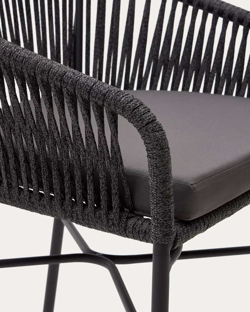 YANET Stolica od konopa u crnoj boji visine 65 cm