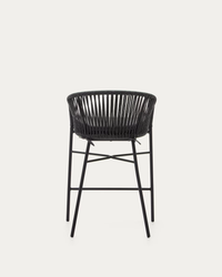 YANET Rope stool in black 65 cm in height