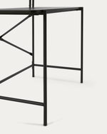 GALATIA Crni stol od melamina s metalnim nogama u crnoj boji 120 x 60 cm