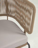 NADIN 2 seater sofa in beige cord with galvanised steel legs, 135 cm