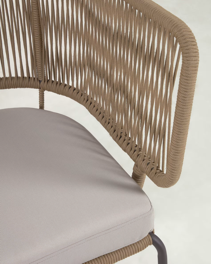 NADIN 2 seater sofa in beige cord with galvanised steel legs, 135 cm