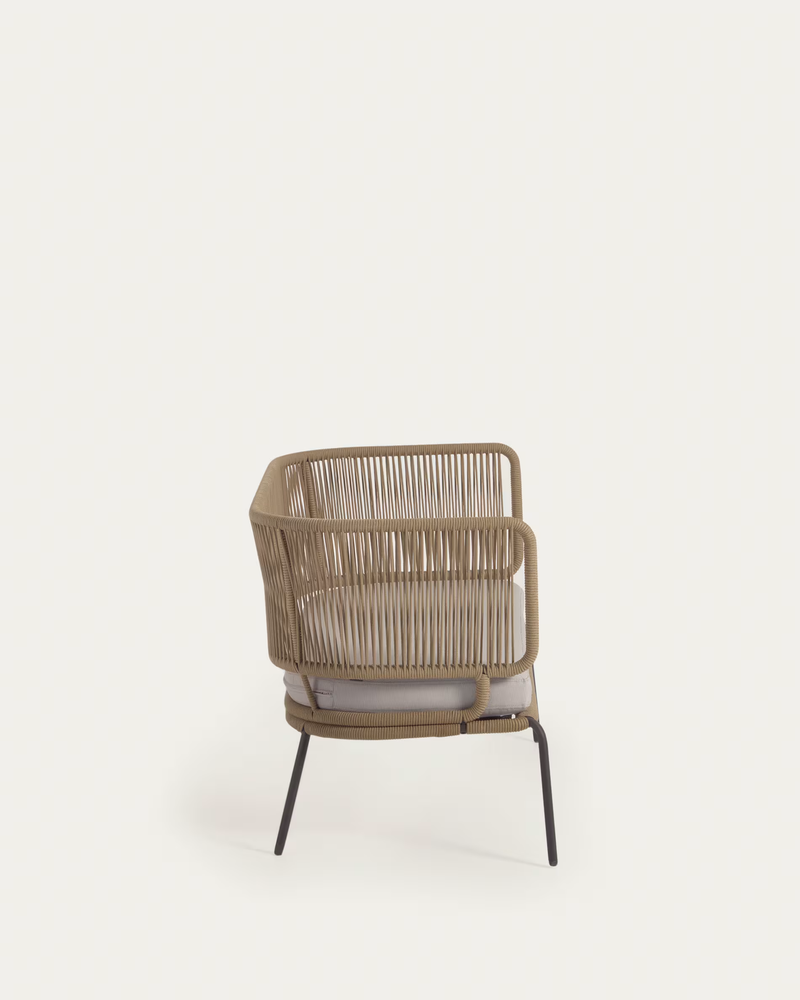 NADIN 2 seater sofa in beige cord with galvanised steel legs, 135 cm