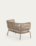 NADIN 2 seater sofa in beige cord with galvanised steel legs, 135 cm