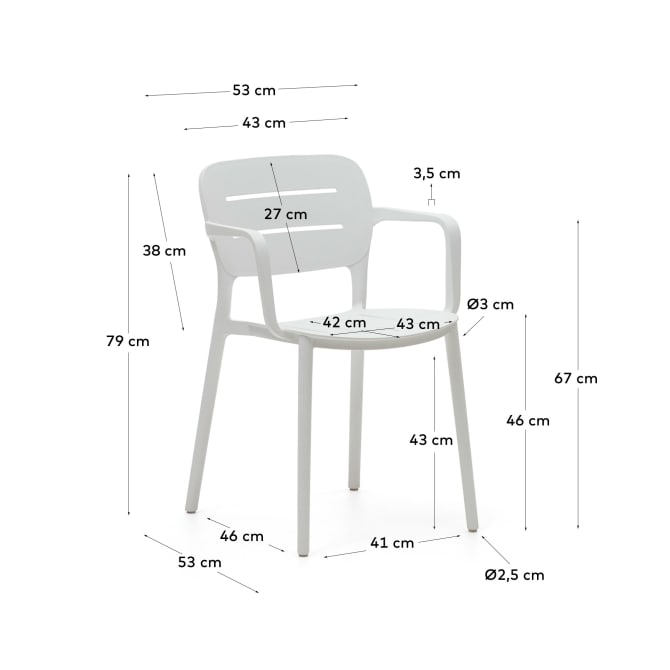MORELLA Stackable outdoor chair in white