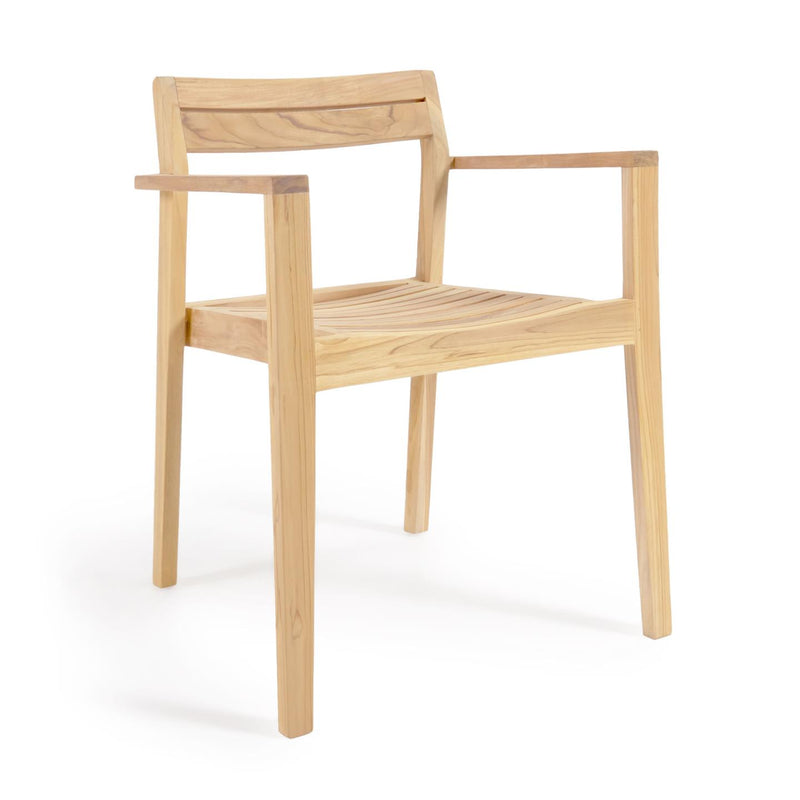 VICTOIRE Stackable solid teak outdoor chair