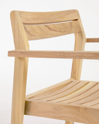 VICTOIRE Stackable solid teak outdoor chair