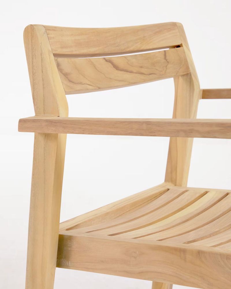VICTOIRE Stackable solid teak outdoor chair