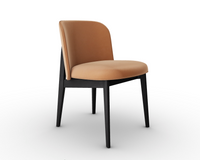 ABREY Wooden chair with upholstered seat and backrest